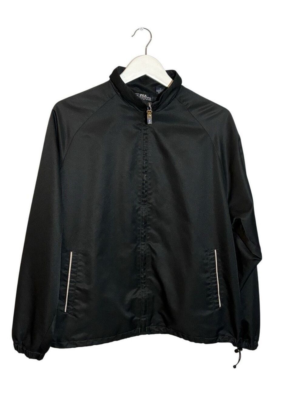 PGA Tour black full zip golf wind and water resistant jacket - M